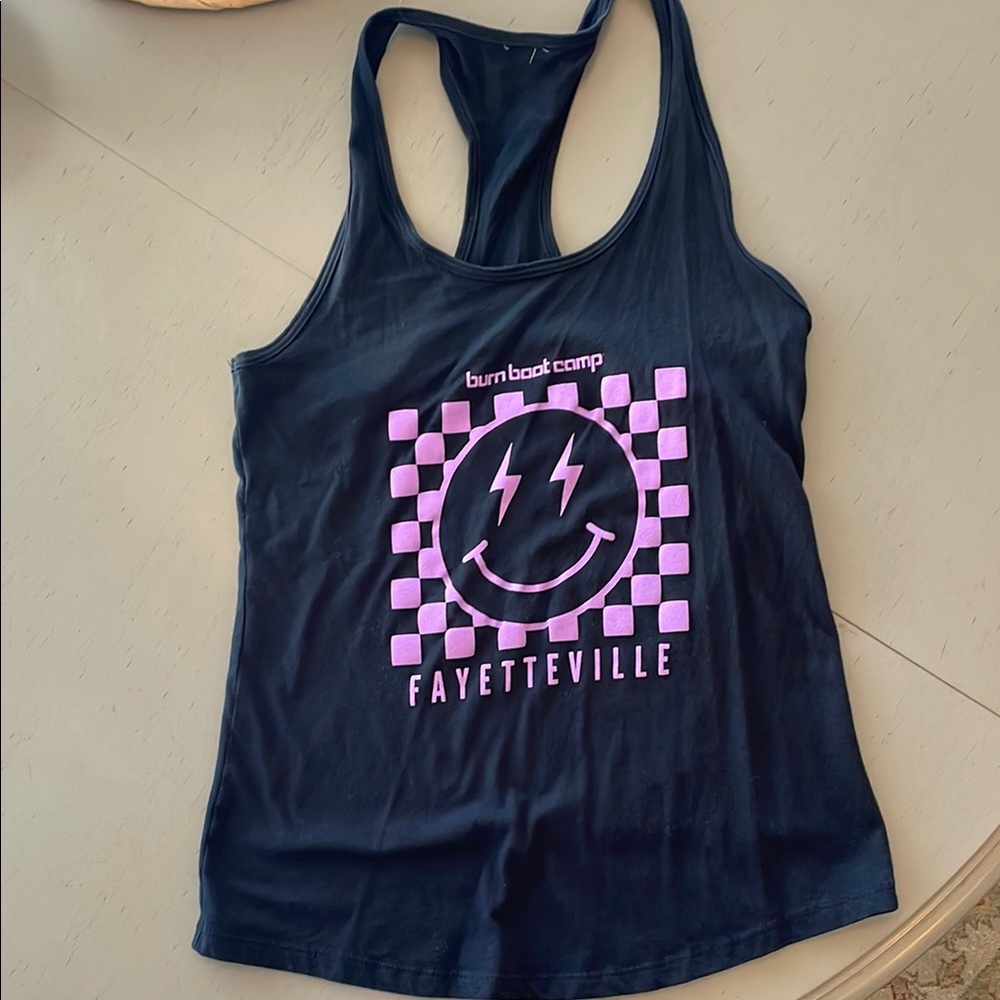 Burn Boot Camp racer back size medium tank women’s location tank Fayetteville Ga